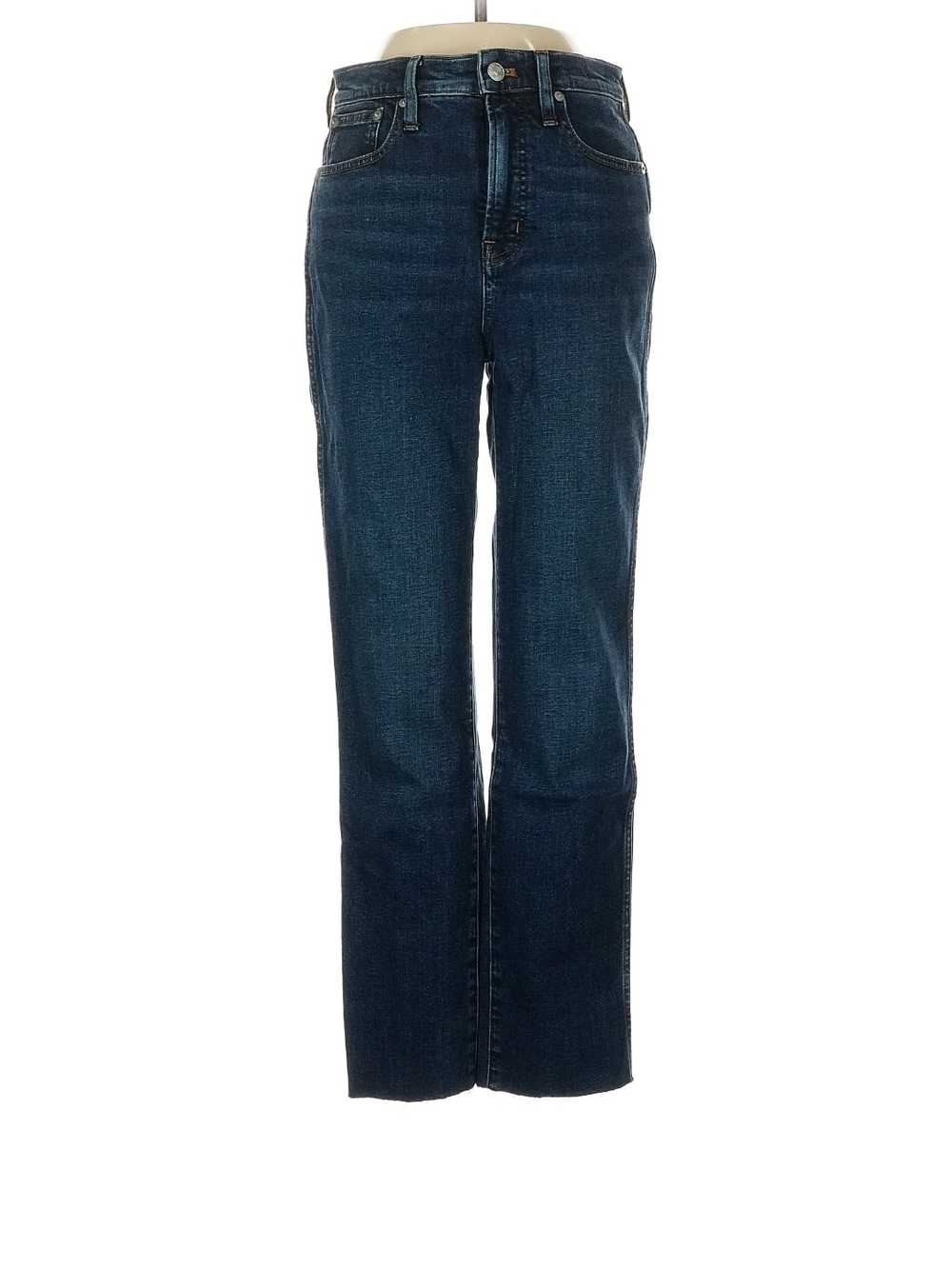 Madewell Women's Straight Leg High-Rise Jeans - Dark Blue